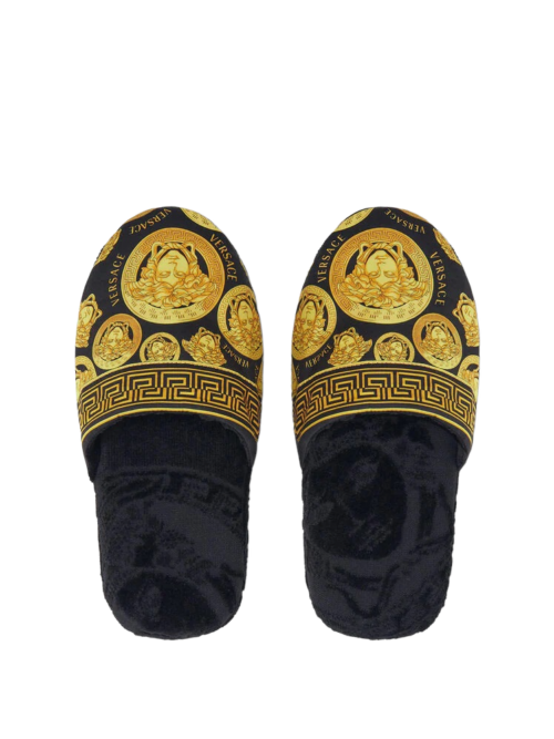 Chaussons Versace Medusa Amplified Noir+Or