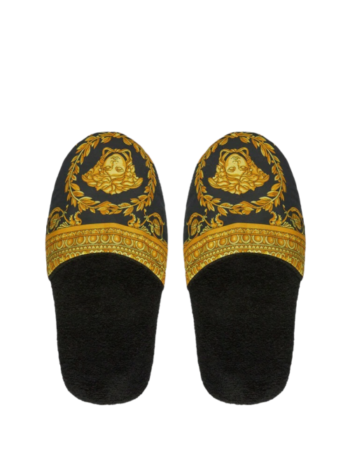 Chaussons Versace Baroque Noir+Jaune