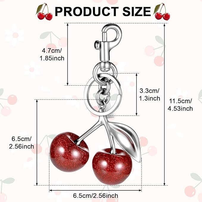 Porte-clés en forme de Cerise pour Sac à Main – Image 5