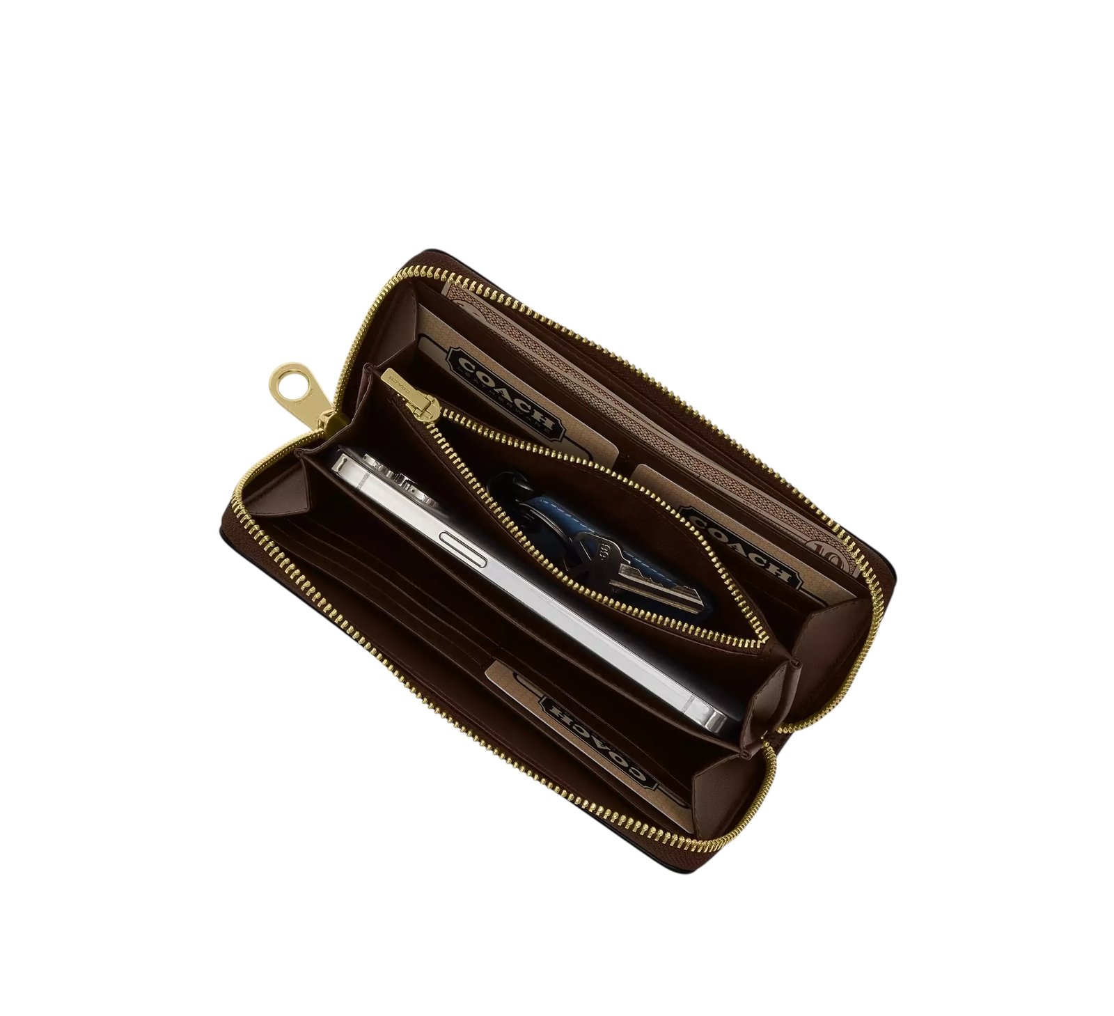 Portefeuille à zip-contour en toile Coach – Image 3