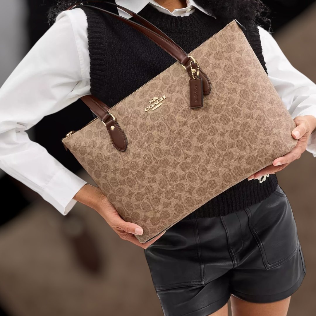 Sac À Cabas Coach Gallery En Toile Marron L – Image 2