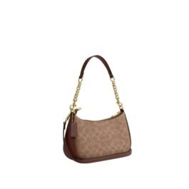 Sac À Bandoulière Coach Teri en Toile Marron M