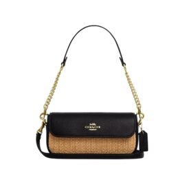 Sac À Bandoulière Coach Hailey en Toile Marron Noir XS