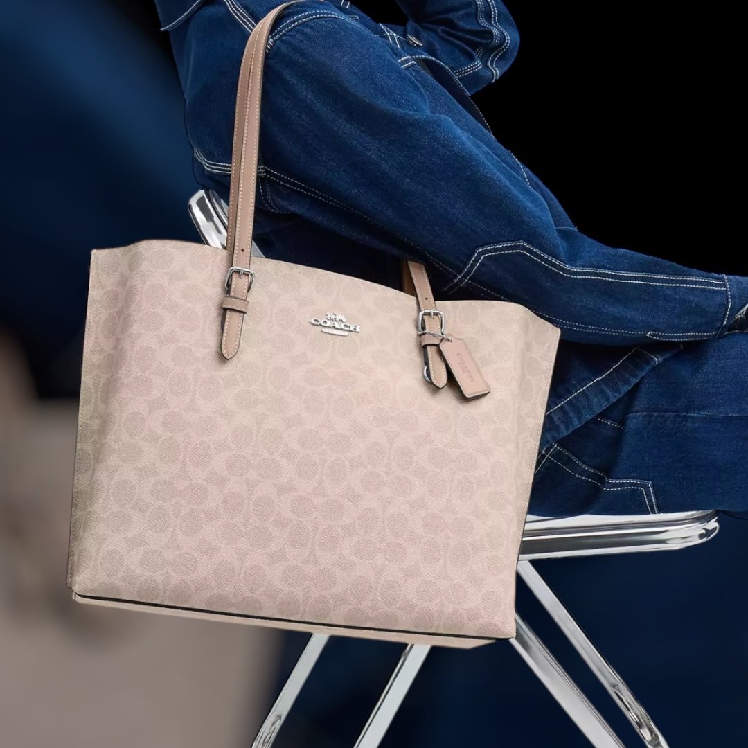 Sac À Cabas Coach Mollie En Toile Beige L – Image 3