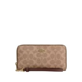 Portefeuille à zip-contour en toile Coach