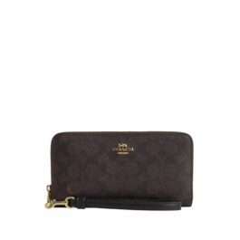 Portefeuille à zip-contour en toile Coach