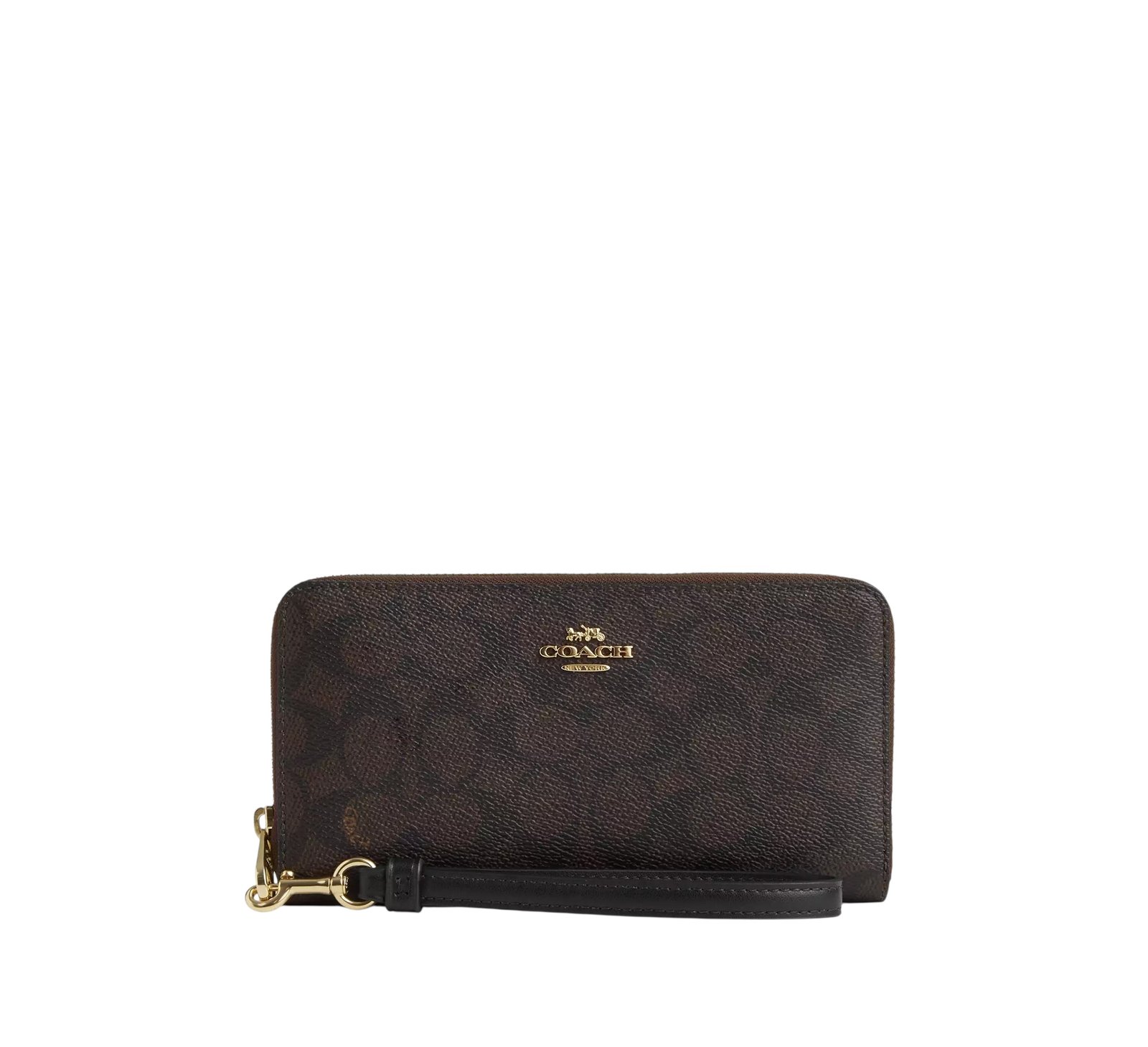 Portefeuille à zip-contour en toile Coach