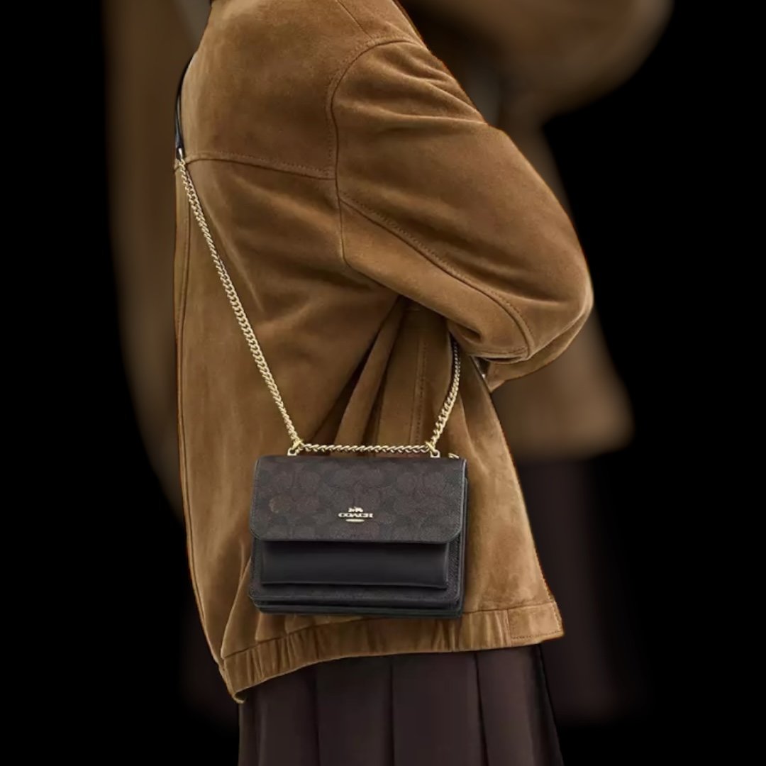 Sac À Bandoulière Coach MINI Klare en Toile Marron Noir S – Image 3
