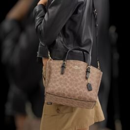 Sac À Cabas Coach Mollie 25 En Toile Marron M