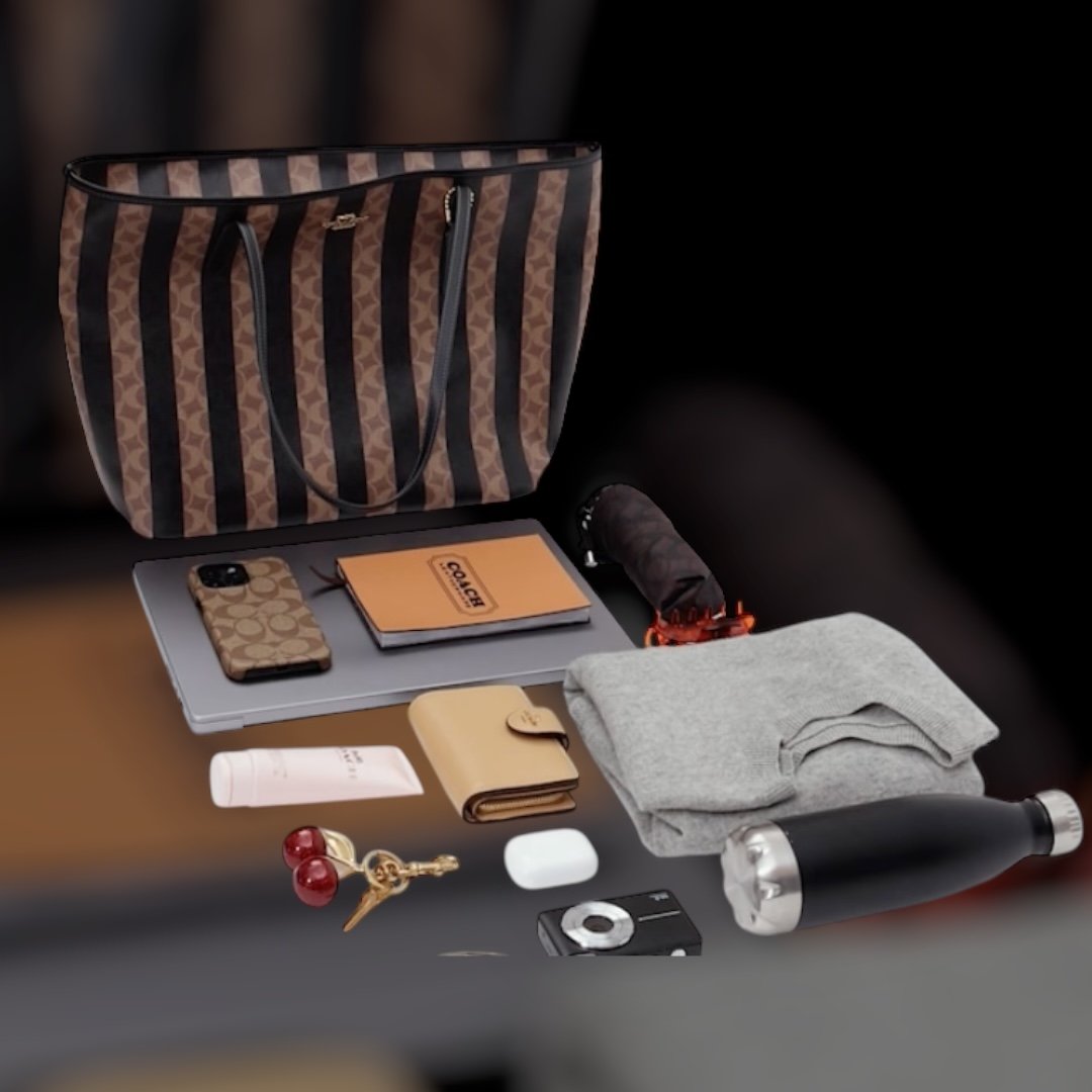 Sac À Cabas Coach City En Toile Marron Clair XXL – Image 6