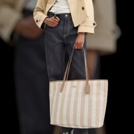 Sac À Cabas Coach City En Toile Marron Clair XXL