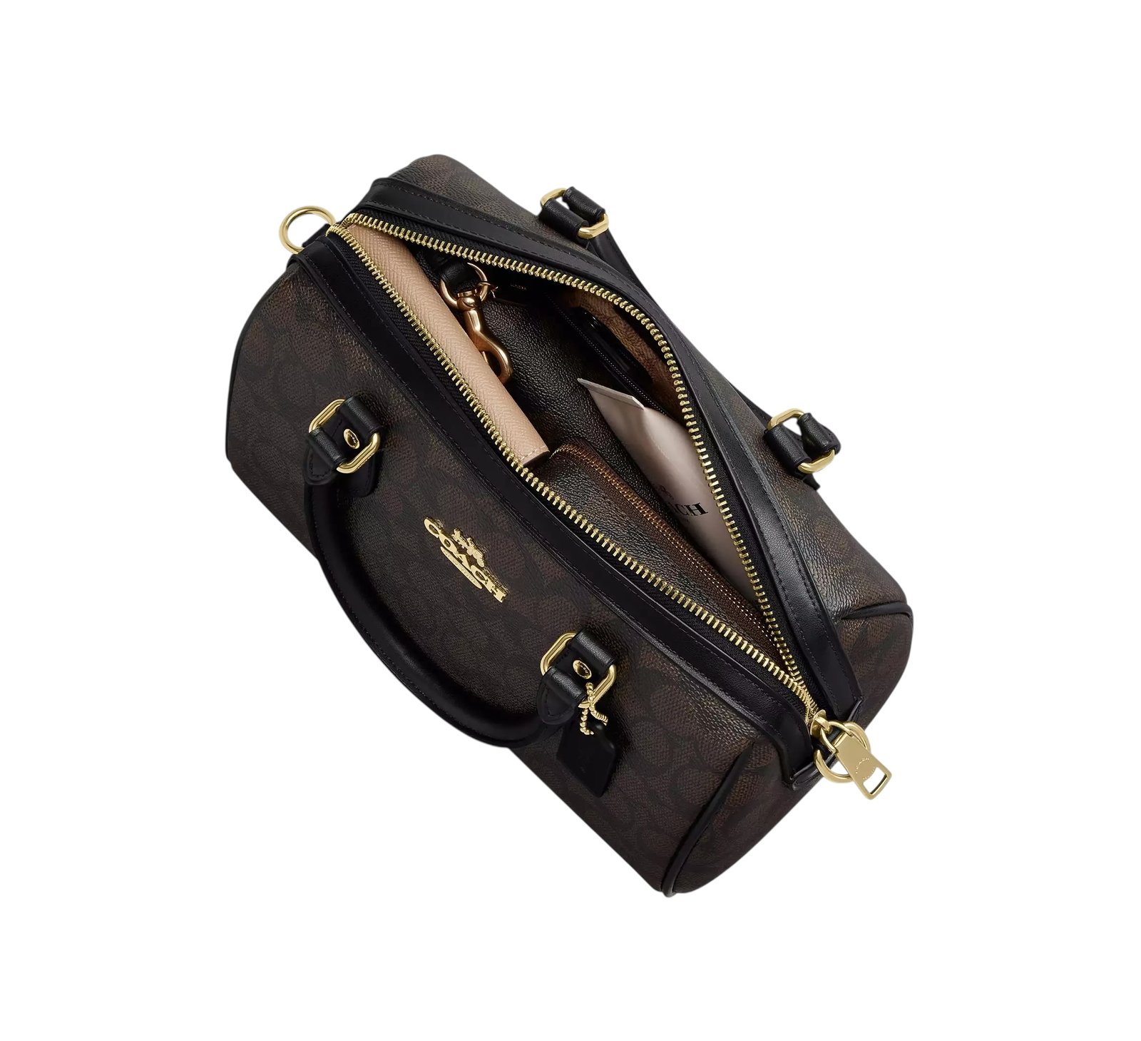 Sac À Bandoulière Coach Satchel Rowan Beige Clair 2 M – Image 5