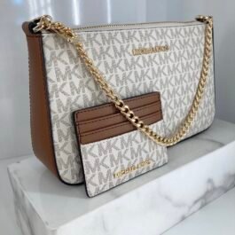 Coffret Michael Kors Sac À Bandoulière+Porte-cartes Beige
