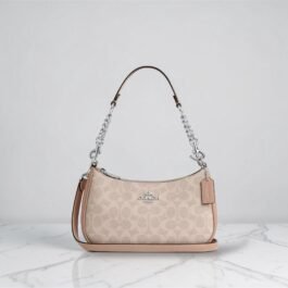 Sac À Bandoulière Coach Teri en Toile Beige M