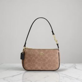 Sac À Bandoulière Coach Nolita 19 en Toile Marron Noir S