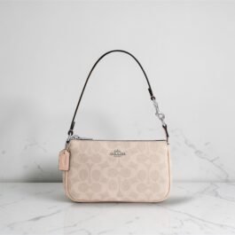 Sac À Bandoulière Coach Nolita 19 en Toile Beige Clair S