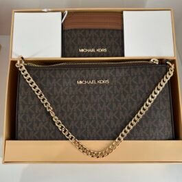 Coffret Michael Kors Sac À Bandoulière & Porte-cartes Brown