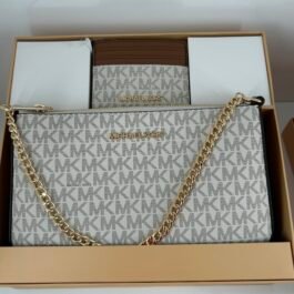 Coffret Michael Kors Sac À Bandoulière+Porte-cartes Beige