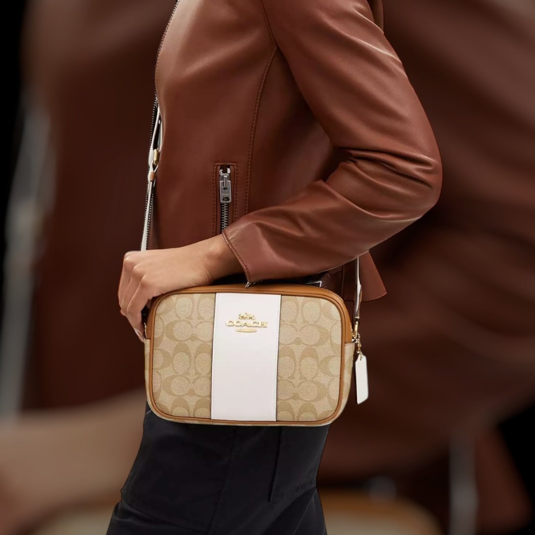 Sac À Bandoulière Coach Jamie en toile Beige Clair S – Image 2