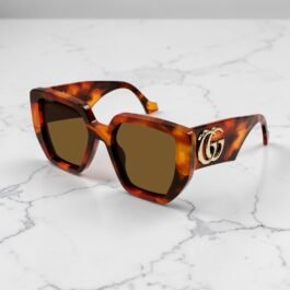 Lunettes de soleil Gucci Écaille Logo GG Or