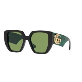 Lunettes de soleil Gucci Vert Logo GG Or