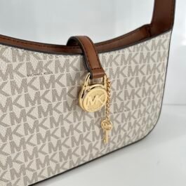 Sac À Bandoulière Michael Kors Lyra Mono Beige