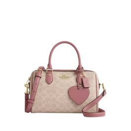 Sac À Bandoulière Coach Satchel Rowan Beige  Rose  M