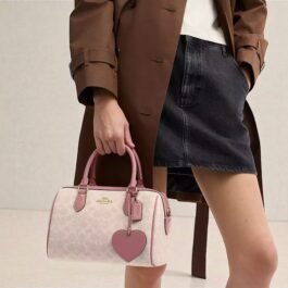 Sac À Bandoulière Coach Satchel Rowan Beige  Rose  M