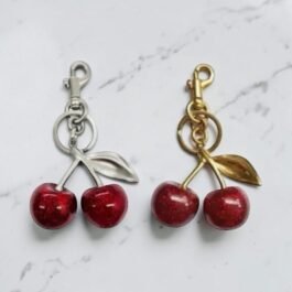 Porte-clés en forme de Cerise pour Sac à Main