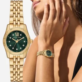 Montre Michael Kors Lexington pour Femme Doré Fond Vert