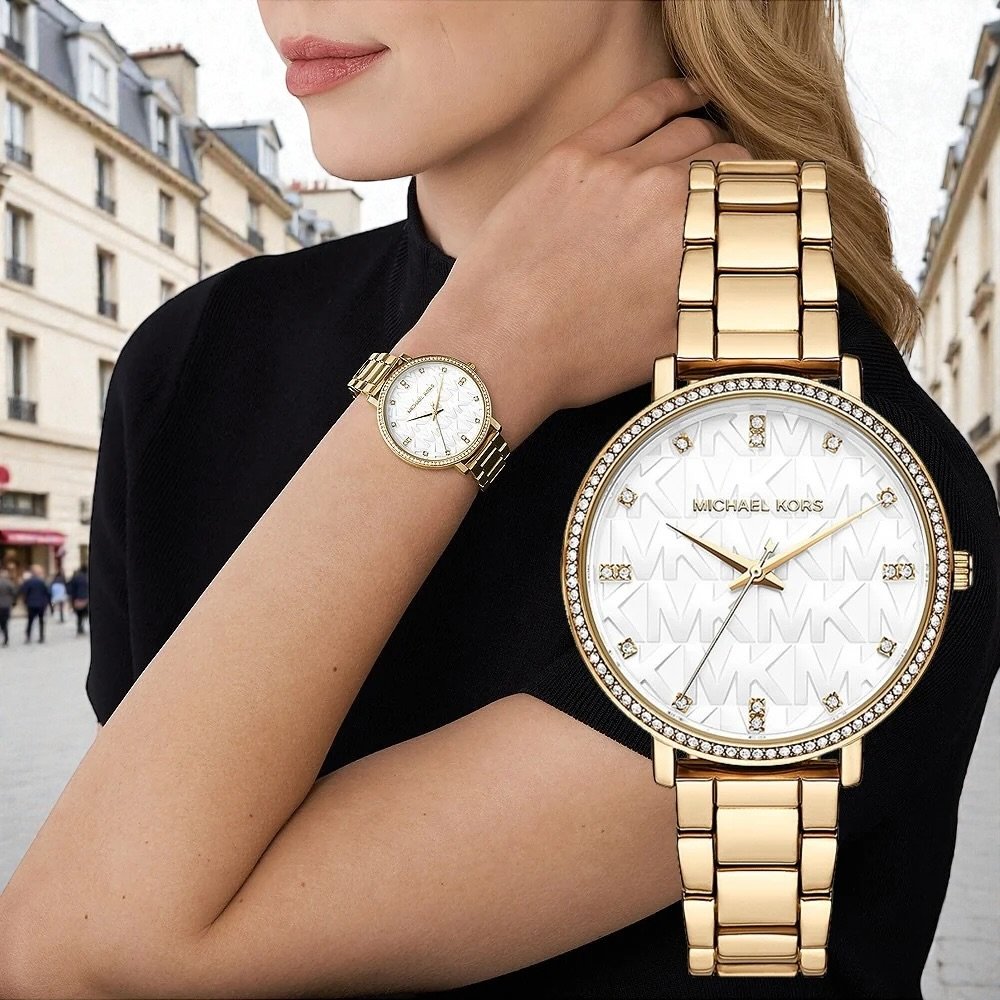 Montre Michael Kors Pyper pour Femme Doré argenté – Image 2
