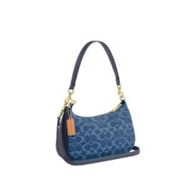 Sac À Bandoulière Coach Teri en Denim Bleu M