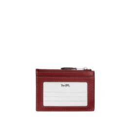 Mini Porte Carte Coach En Denim Rouge