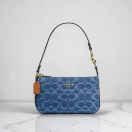 Sac À Bandoulière Coach Nolita 19 en Denim Bleu S