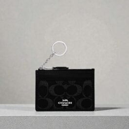 Mini Porte Carte Coach En Denim Black