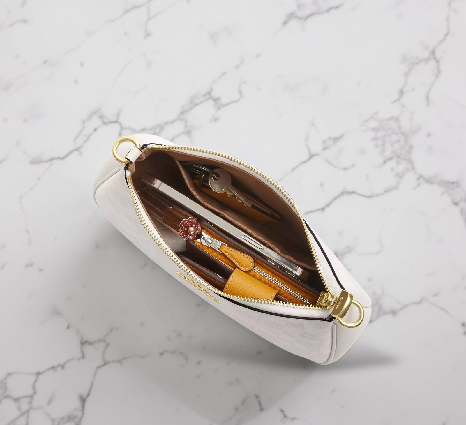 Sac À Bandoulière Coach Teri en Toile Blanc M – Image 7