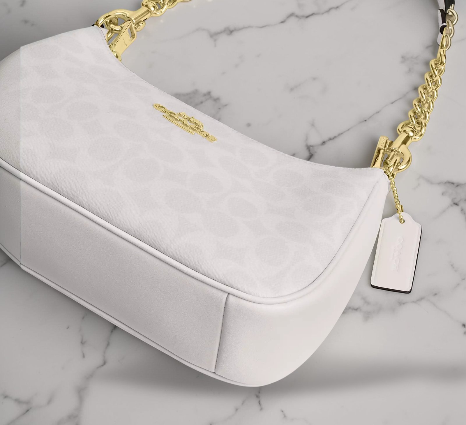 Sac À Bandoulière Coach Teri en Toile Blanc M – Image 4