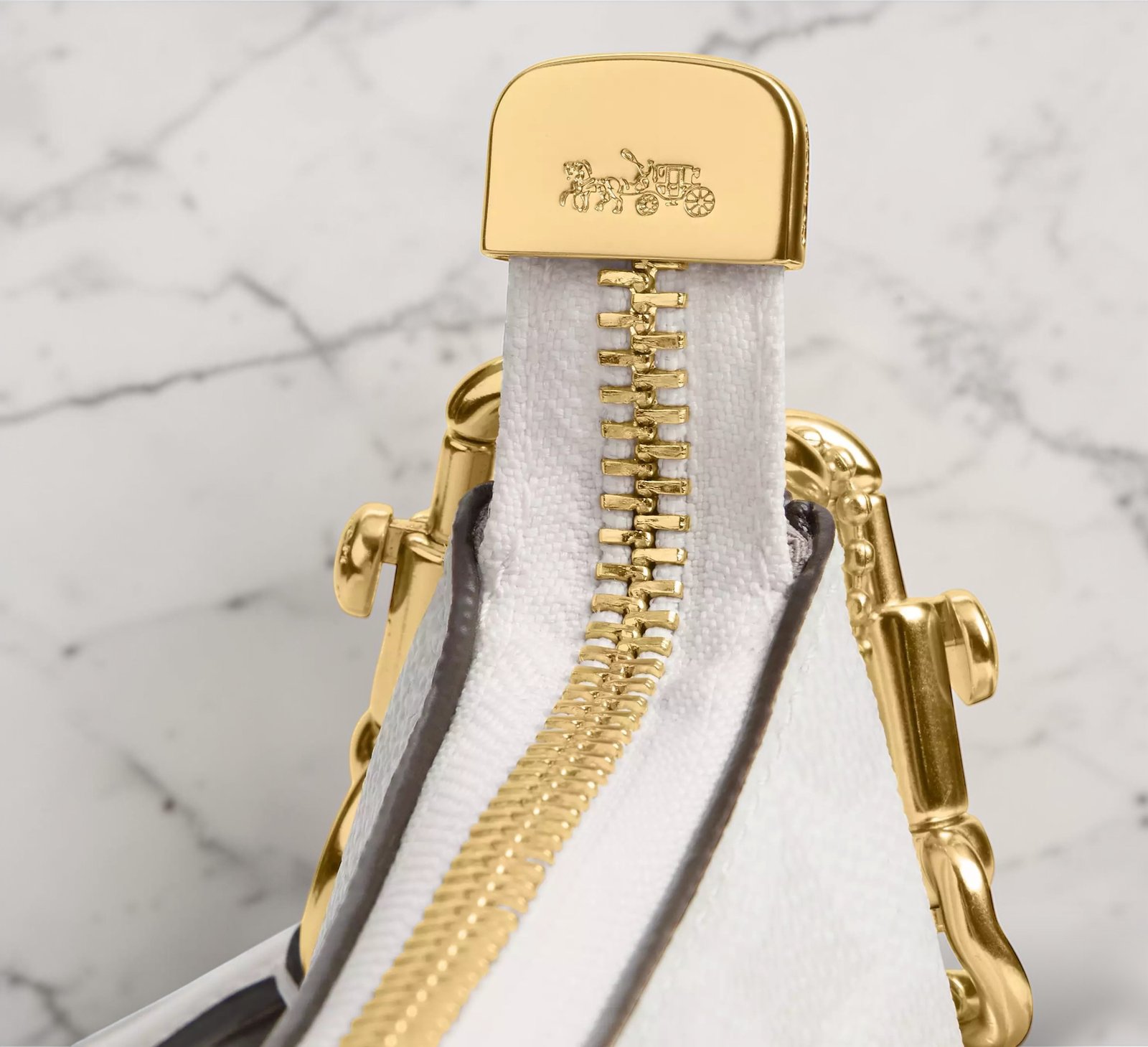 Sac À Bandoulière Coach Teri en Toile Blanc M – Image 9