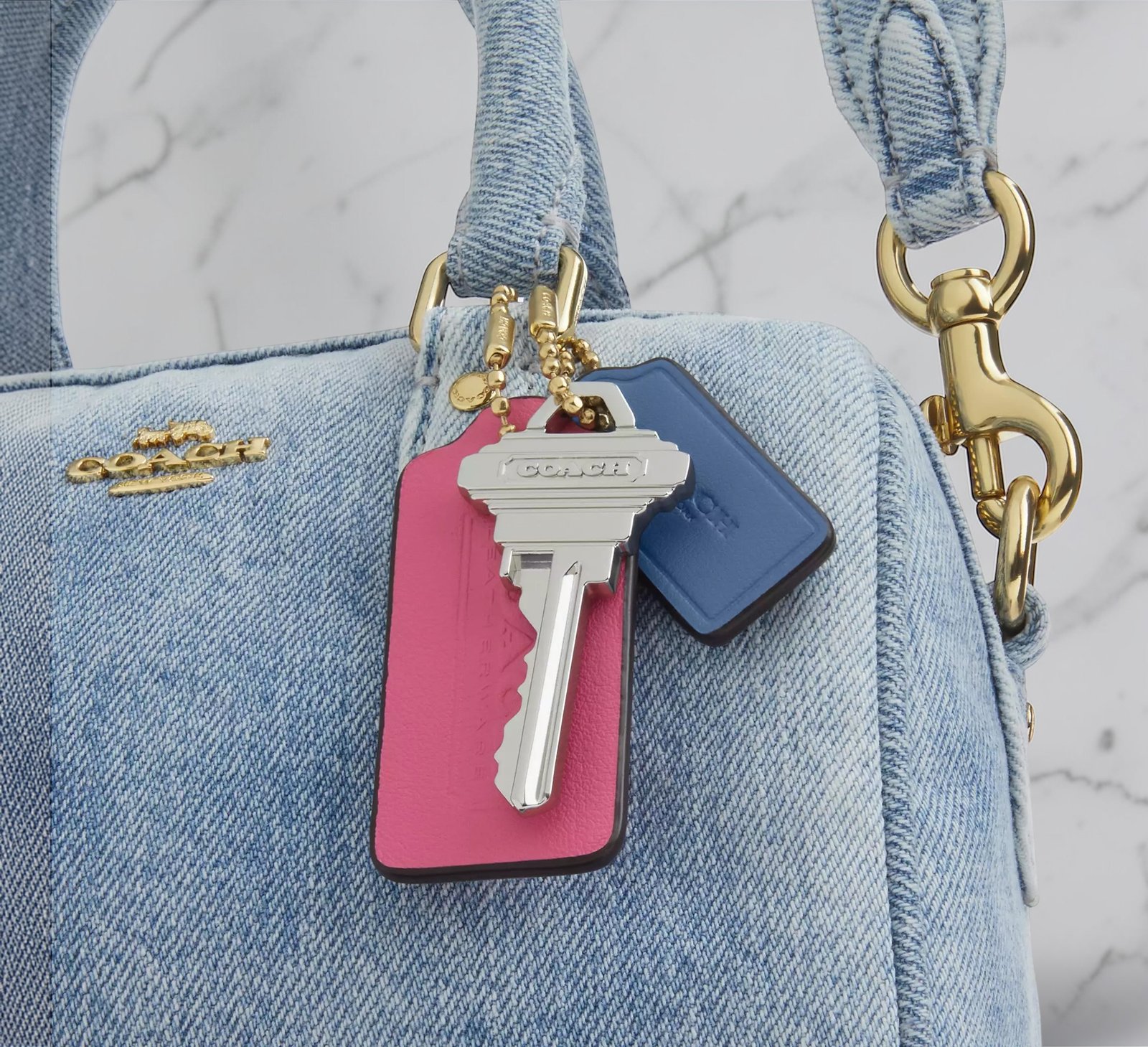 Sac À Bandoulière Coach Mini Rowan En Denim S – Image 3