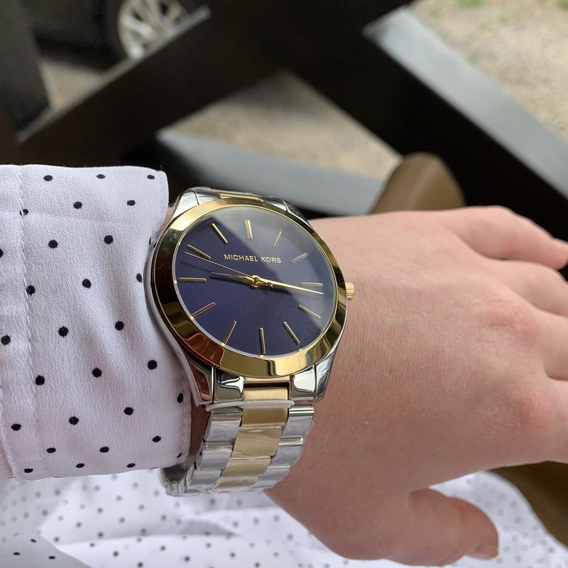 Montre Michael Kors Slim Runway Mixte Argenté et Doré – Image 4