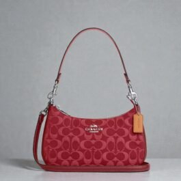 Sac À Bandoulière Coach Teri en Denim Rouge M