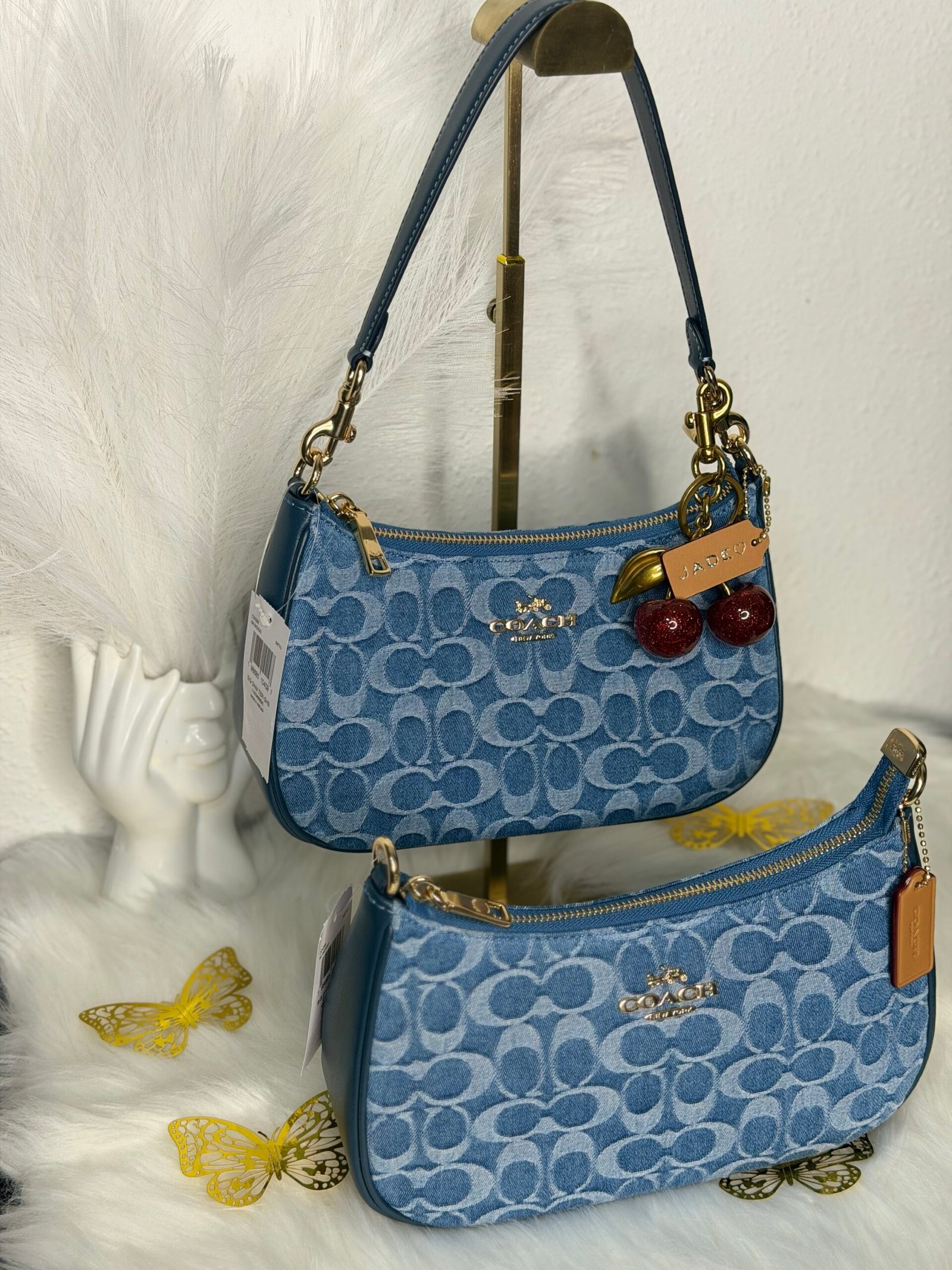 Sac À Bandoulière Coach Teri en Denim Bleu M – Image 8