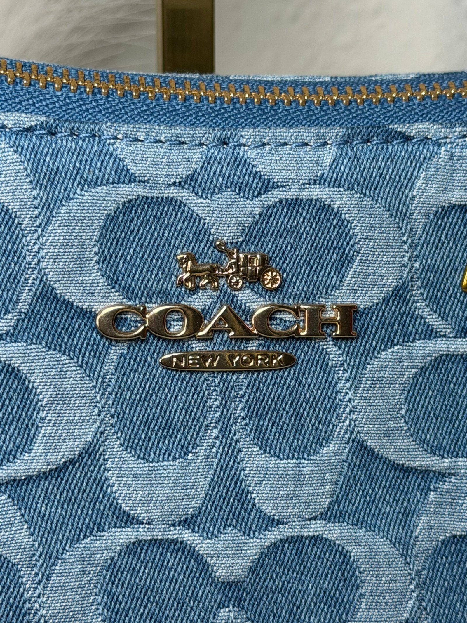 Sac À Bandoulière Coach Teri en Denim Bleu M – Image 7