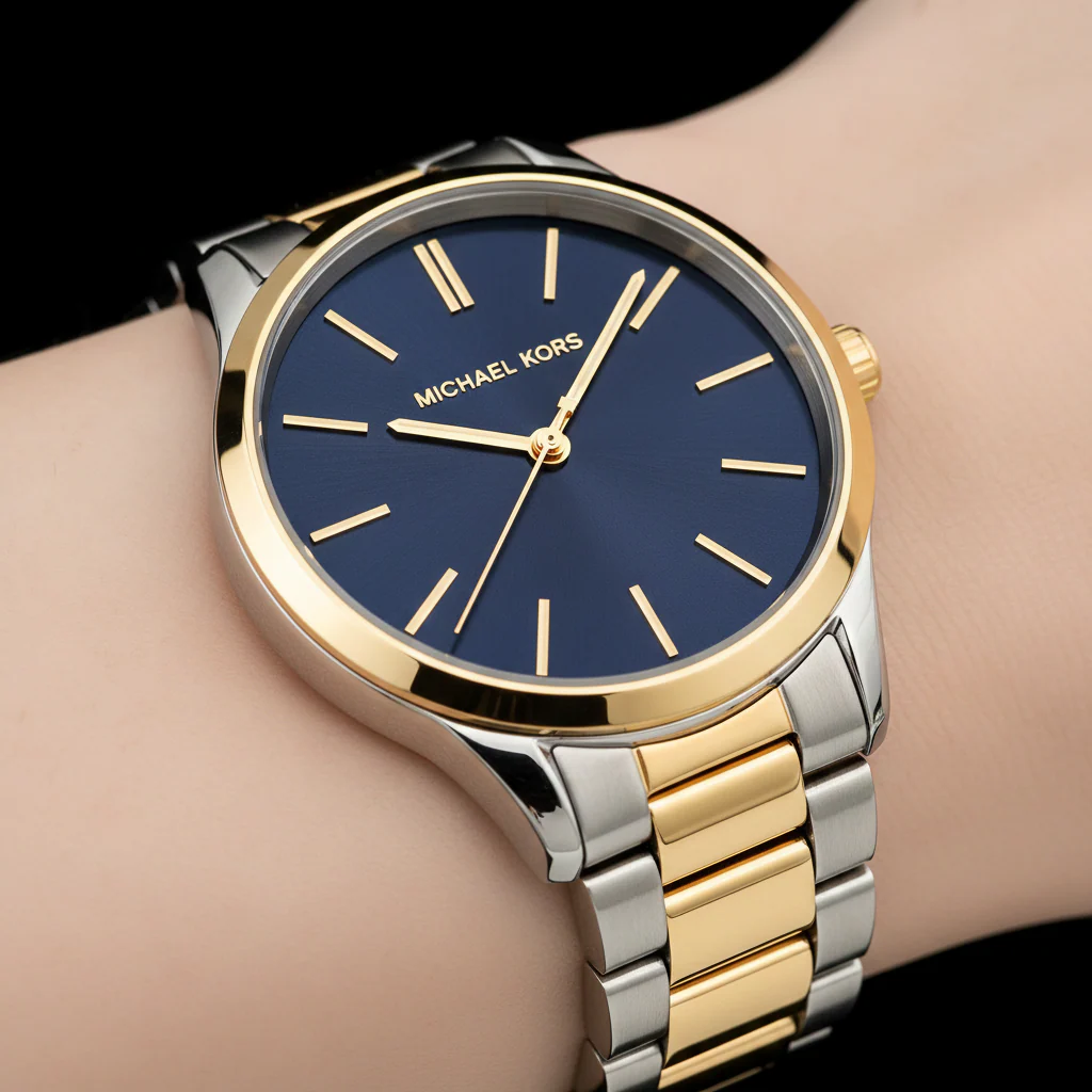 Montre Michael Kors Slim Runway Mixte Argenté et Doré – Image 3