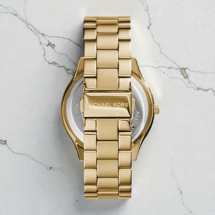 Montre Michael Kors Slim Runway Mixte Doré – Image 4