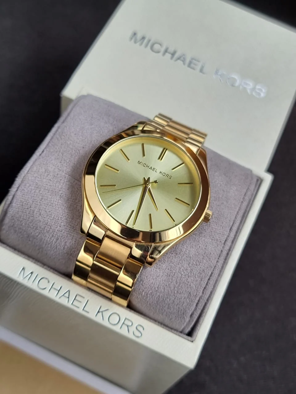 Montre Michael Kors Slim Runway Mixte Doré – Image 3