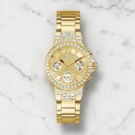Montre Guess Moonlight pour Femme Or en acier boitier orné de cristaux