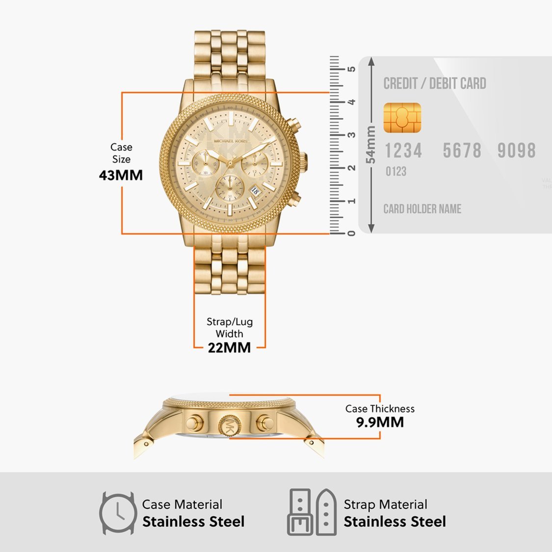 Montre Michael Kors Hutton pour Homme Doré – Image 8