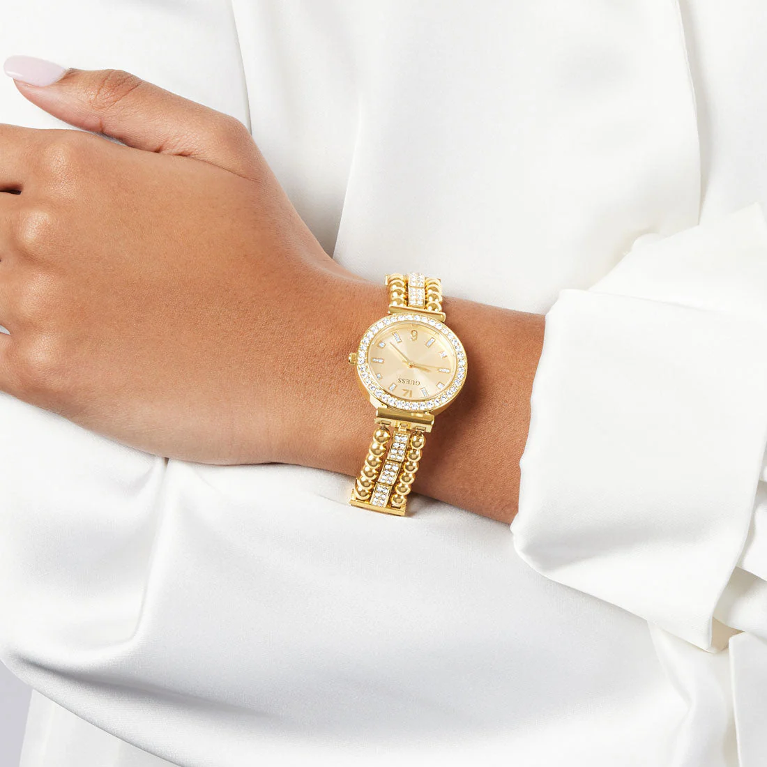 Montre Guess Gala pour Femme Or orné de strass – Image 3