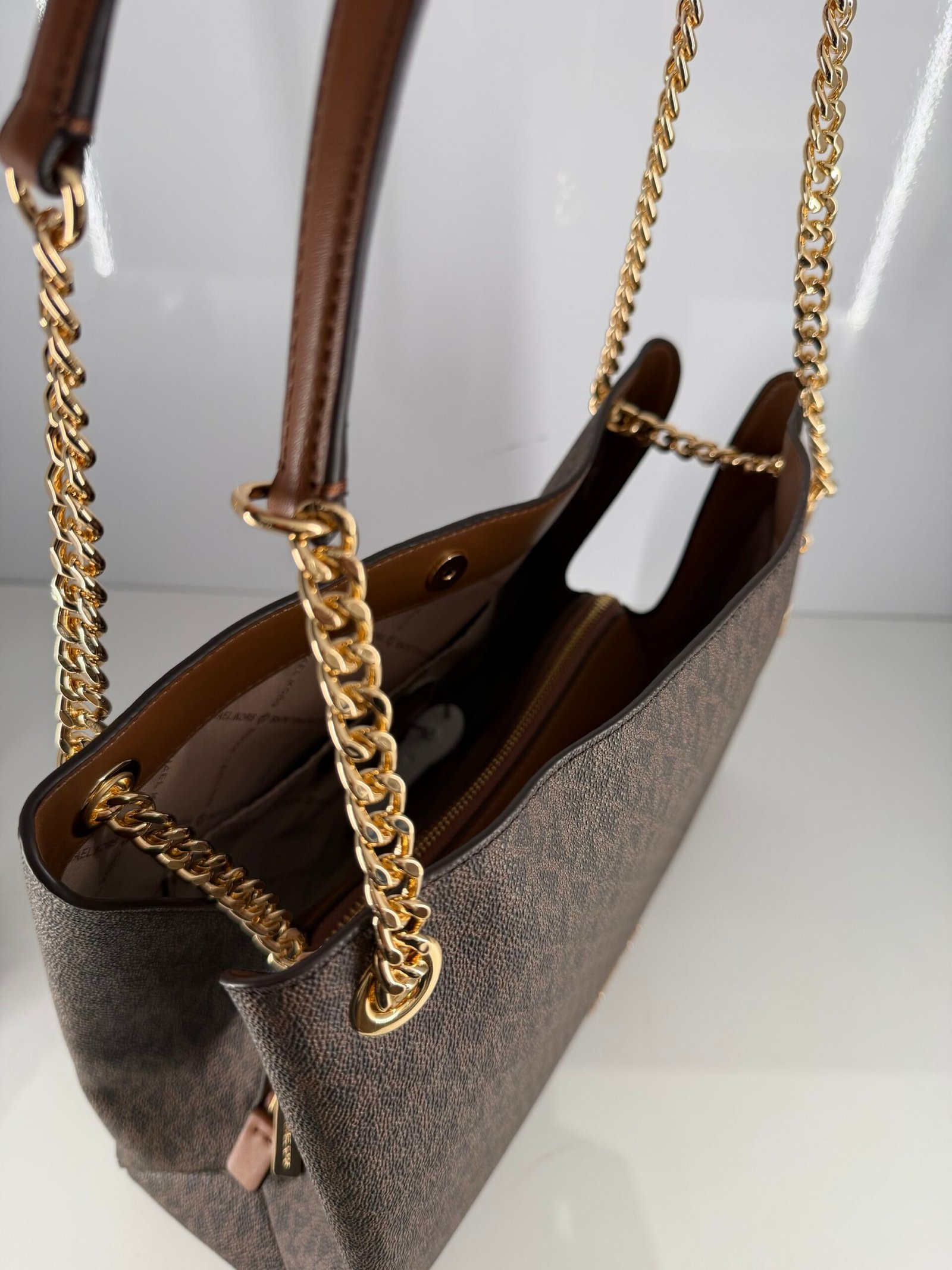 Sac à Bandoulière Michael Kors Christina Marron L – Image 7